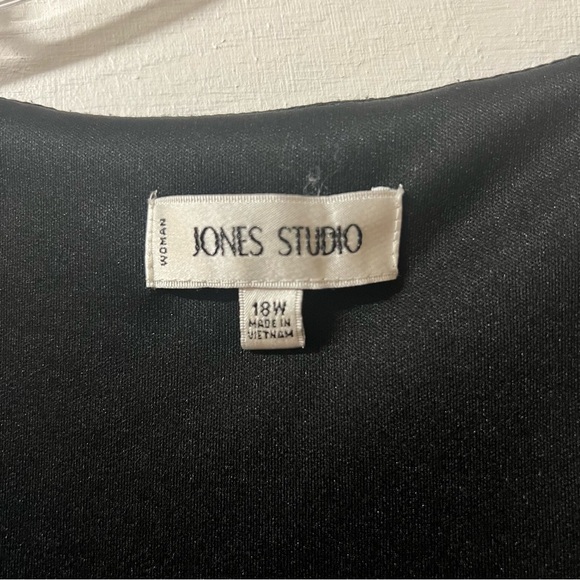 Jones Studio Blue Artsy Abstract Dress Babydoll Size 18W Sleeveless Career - Picture 4 of 6